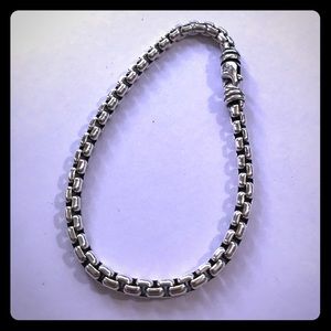 💯% David Yurman Large box chain 5mm bracelet 7.5”long sterling silver 925